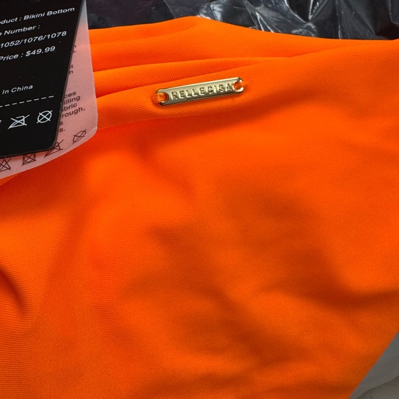 RELLECIGA Women's Cheeky Bikini Bottom Small Orange - Picture 3 of 6